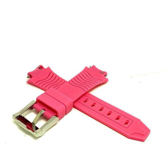 Technomarine Watch Replacement Band Pink Rubber Strap 15/26mm Lug Silver Buckle - Picture 2 of 5